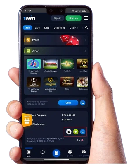 Uso de la app móvil de 1win